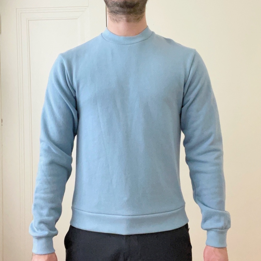 John Elliott Beach Crew Sweater Pacific Blue Size 0 Men’s Size XS New